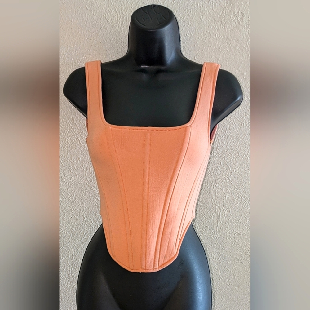Jluxlabel Orange Structured Bustier Top